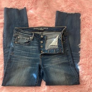 hi-rise crop flare jeans by american eagle outfitters